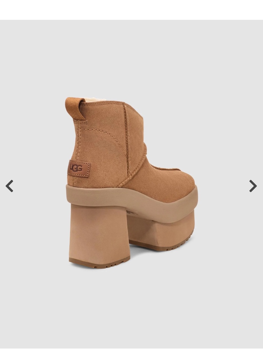 UGG Tan Chunky Platform Shearling Booties - Picture 4 of 7